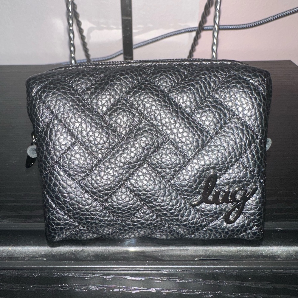 Lug Choo Choo Mini pill box NWOT Black Vegan Leather